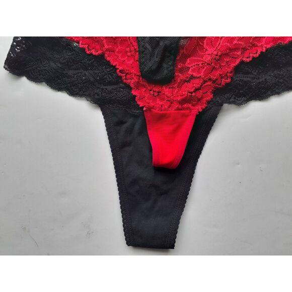 Lacey Thong Native Intimates Tracy Red Black Lot of 3 NWOT Size M-L - Picture 10 of 14